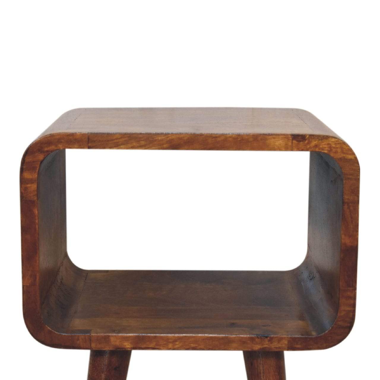 Mini Chestnut Curved Open Bedside - Artisan Furniture - Flyclothing LLC