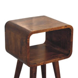 Mini Chestnut Curved Open Bedside - Artisan Furniture - Flyclothing LLC