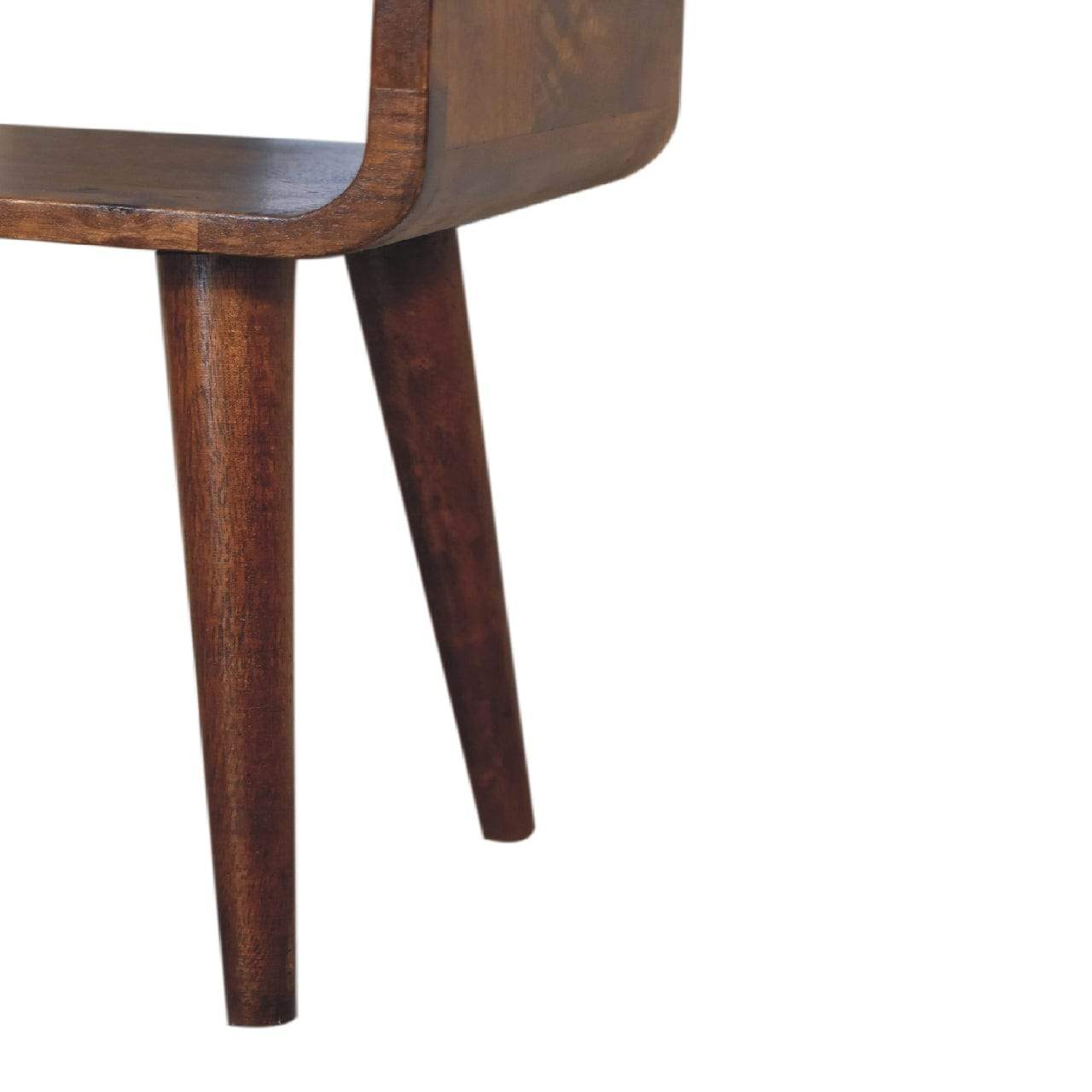 Mini Chestnut Curved Open Bedside - Artisan Furniture - Flyclothing LLC