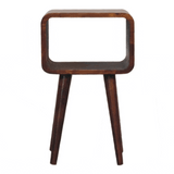 Mini Chestnut Curved Open Bedside - Artisan Furniture - Flyclothing LLC
