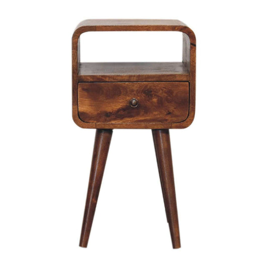 Mini Chestnut Curve Open Bedside - Artisan Furniture - Flyclothing LLC