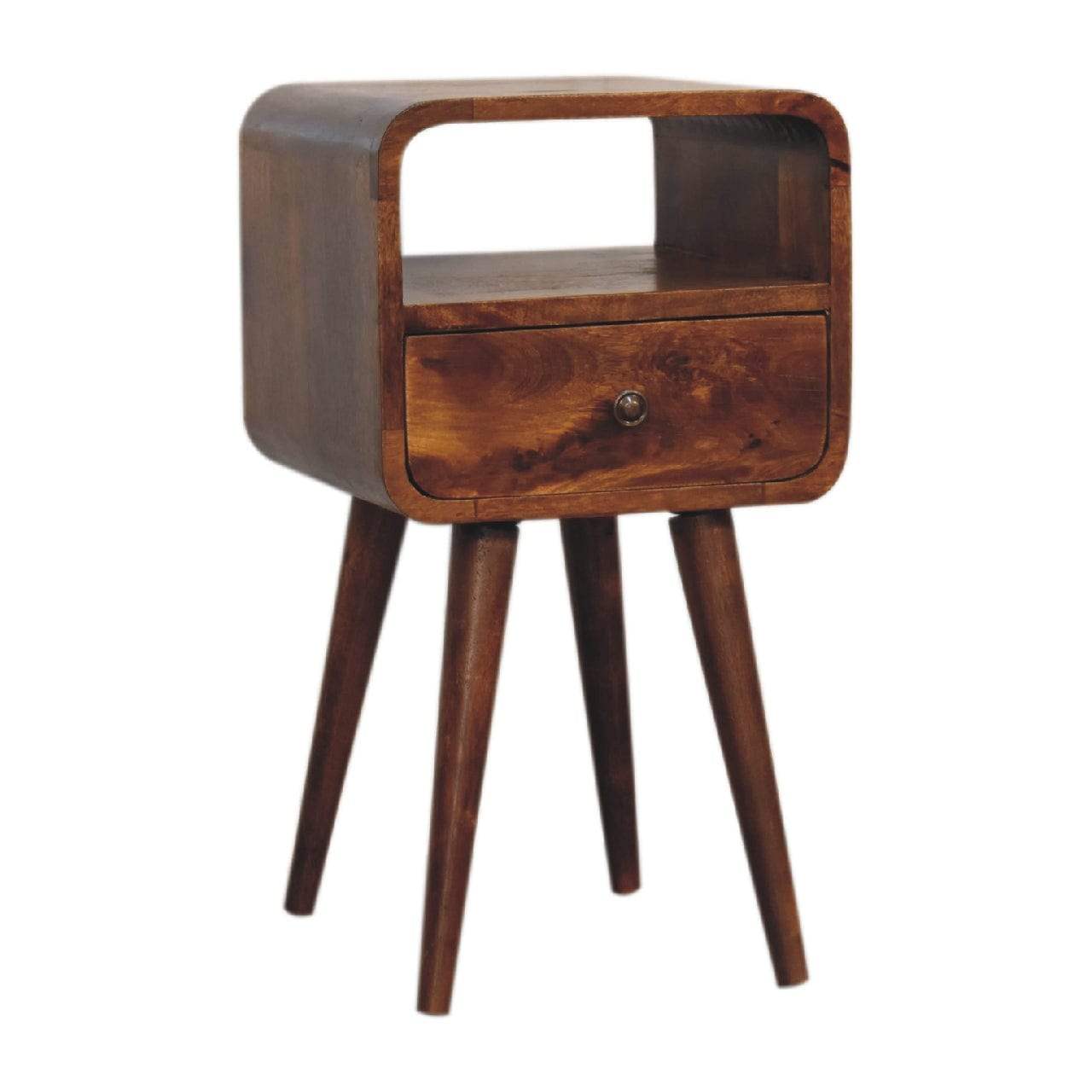 Mini Chestnut Curve Open Bedside - Artisan Furniture - Flyclothing LLC