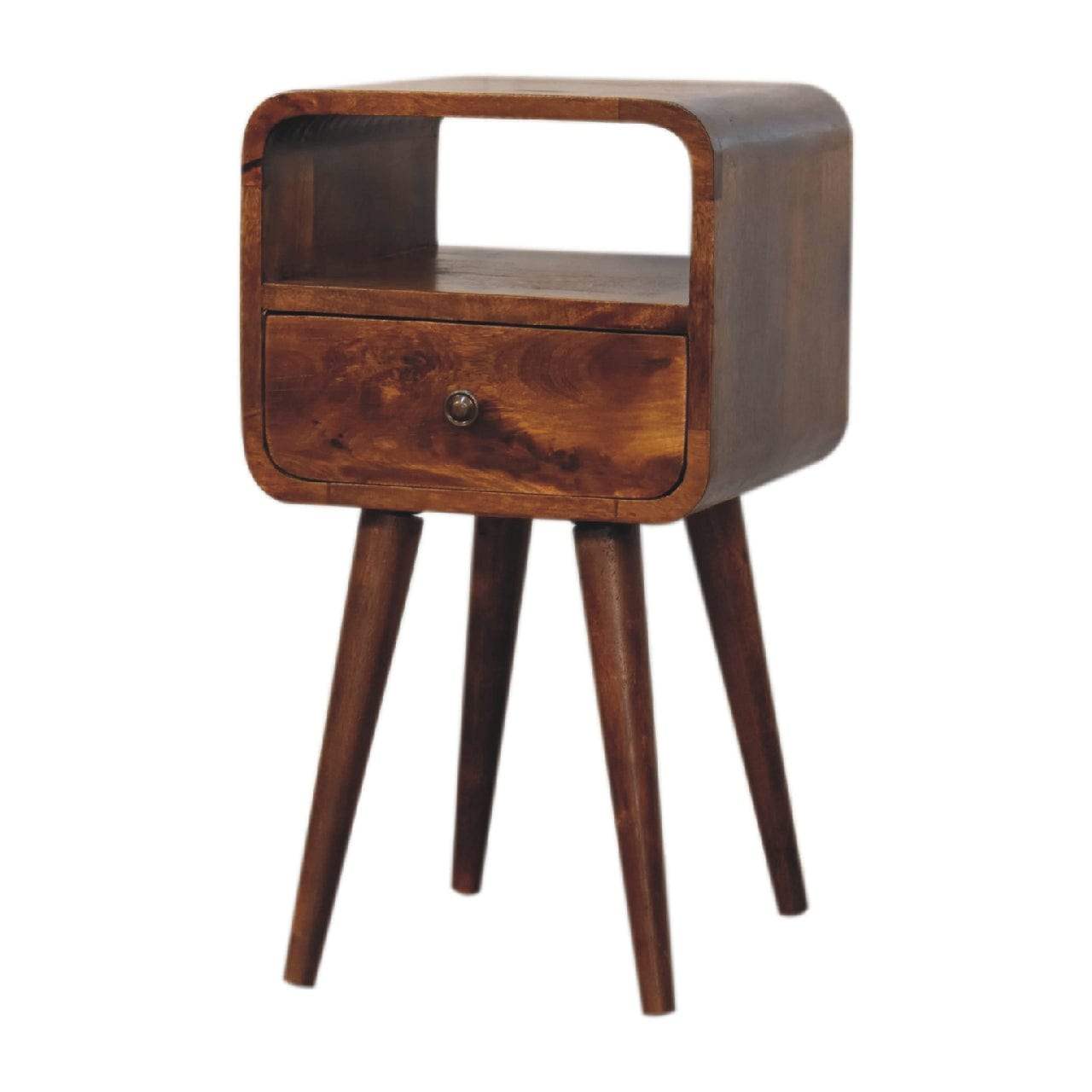 Mini Chestnut Curve Open Bedside - Artisan Furniture - Flyclothing LLC