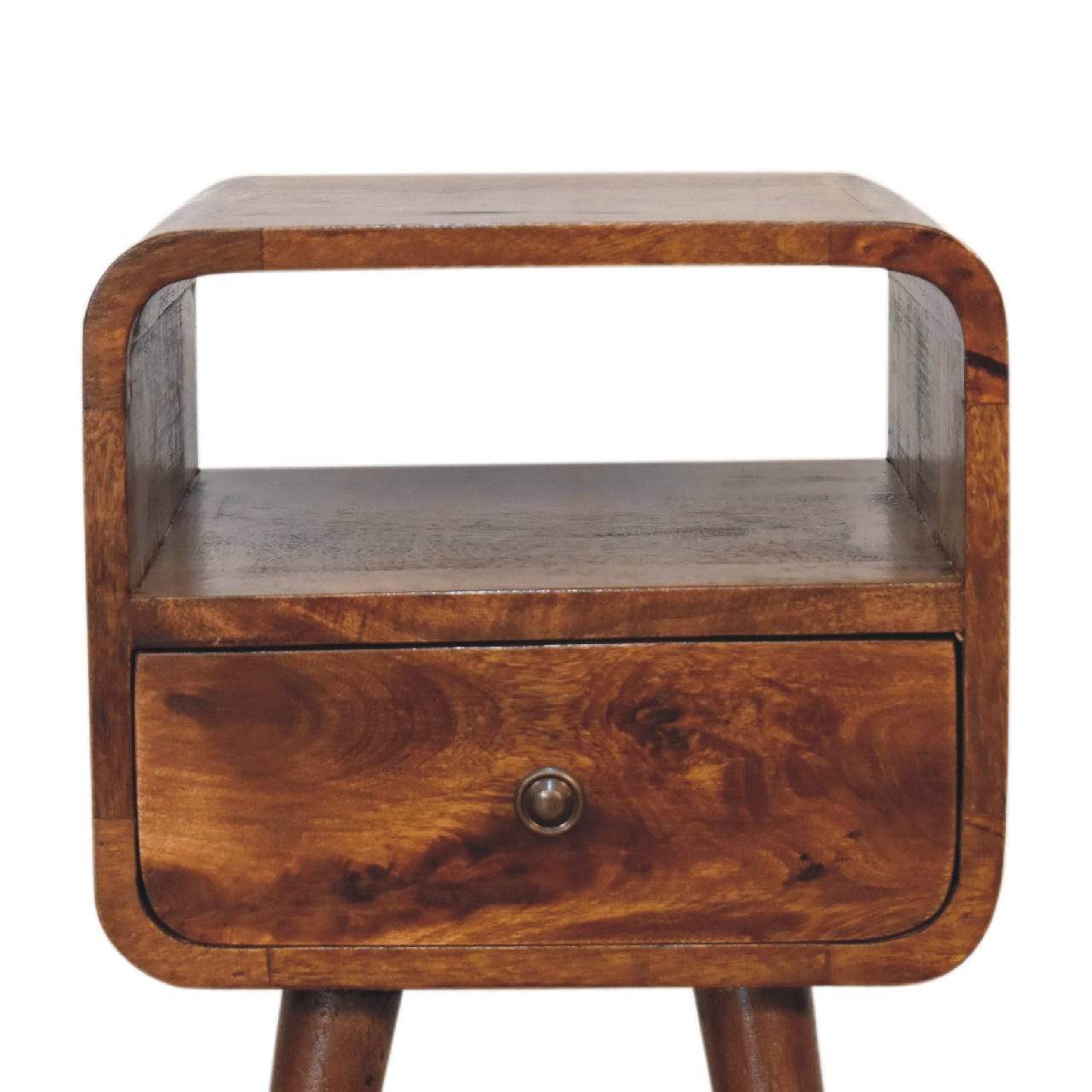 Mini Chestnut Curve Open Bedside - Artisan Furniture - Flyclothing LLC