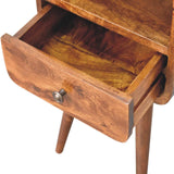 Mini Chestnut Curve Open Bedside - Artisan Furniture - Flyclothing LLC