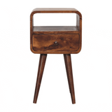 Mini Chestnut Curve Open Bedside - Artisan Furniture - Flyclothing LLC