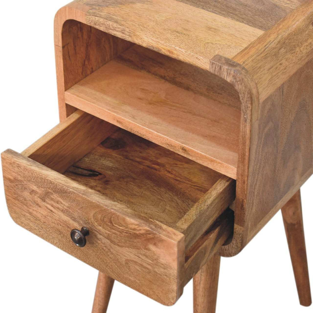 Mini Oakish Curve Open Bedside - Artisan Furniture - Flyclothing LLC