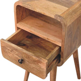 Mini Oakish Curve Open Bedside - Artisan Furniture - Flyclothing LLC