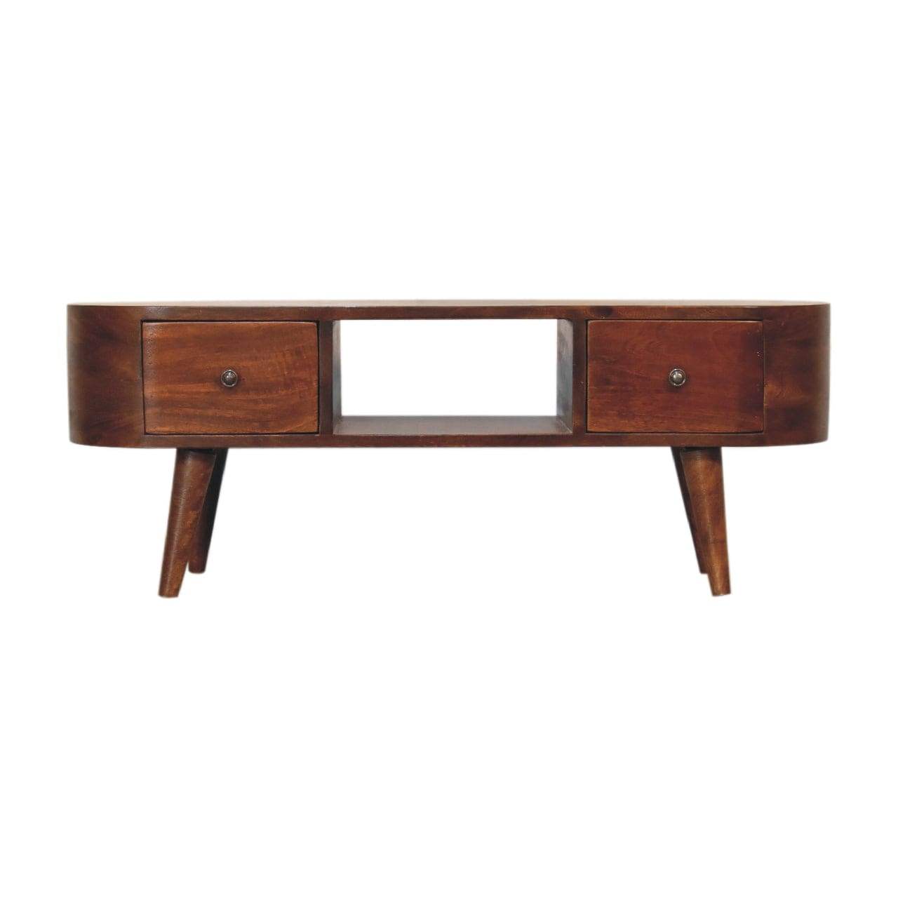 Chestnut Round Open Media Unit - Artisan Furniture - Flyclothing LLC