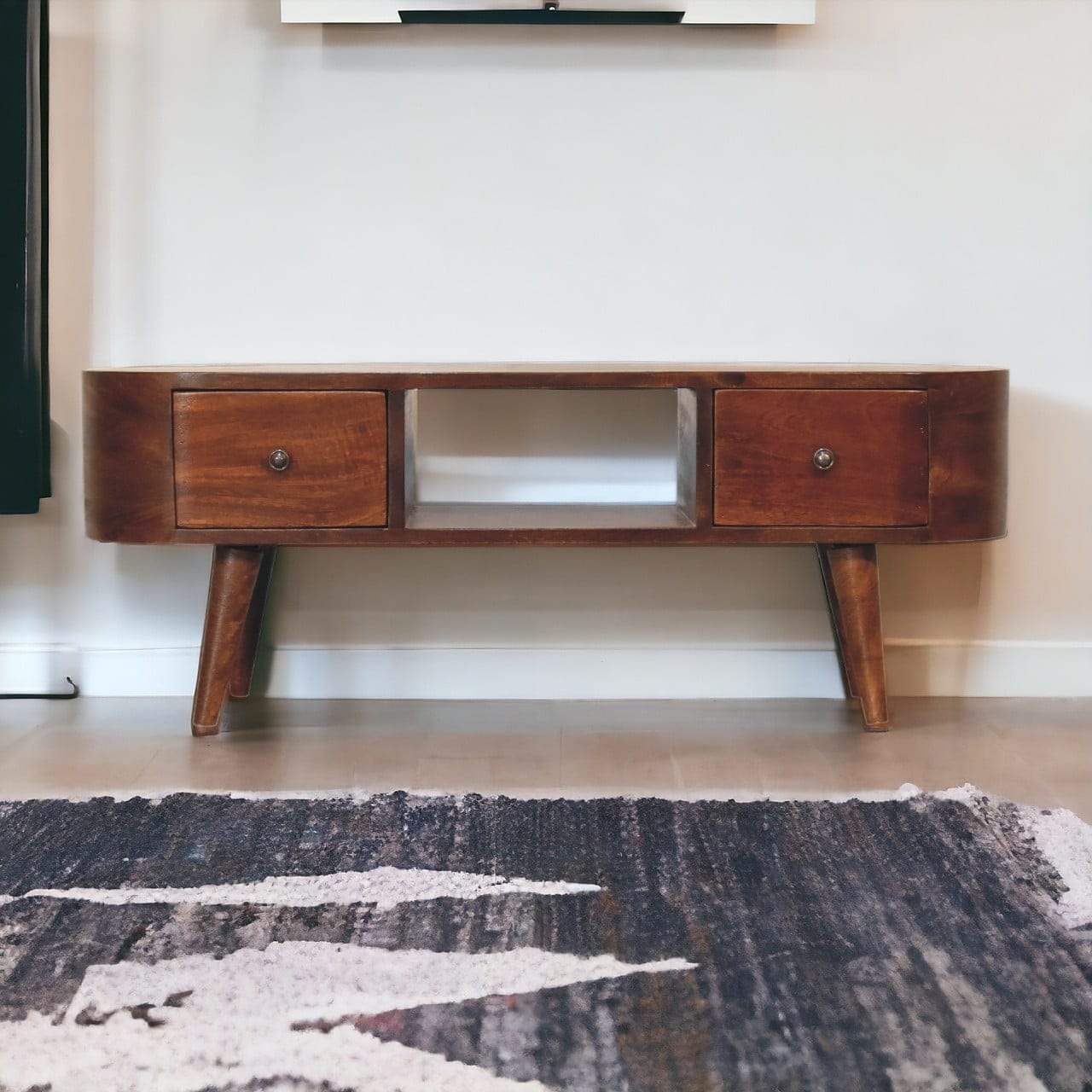 Chestnut Round Open Media Unit - Artisan Furniture - Flyclothing LLC