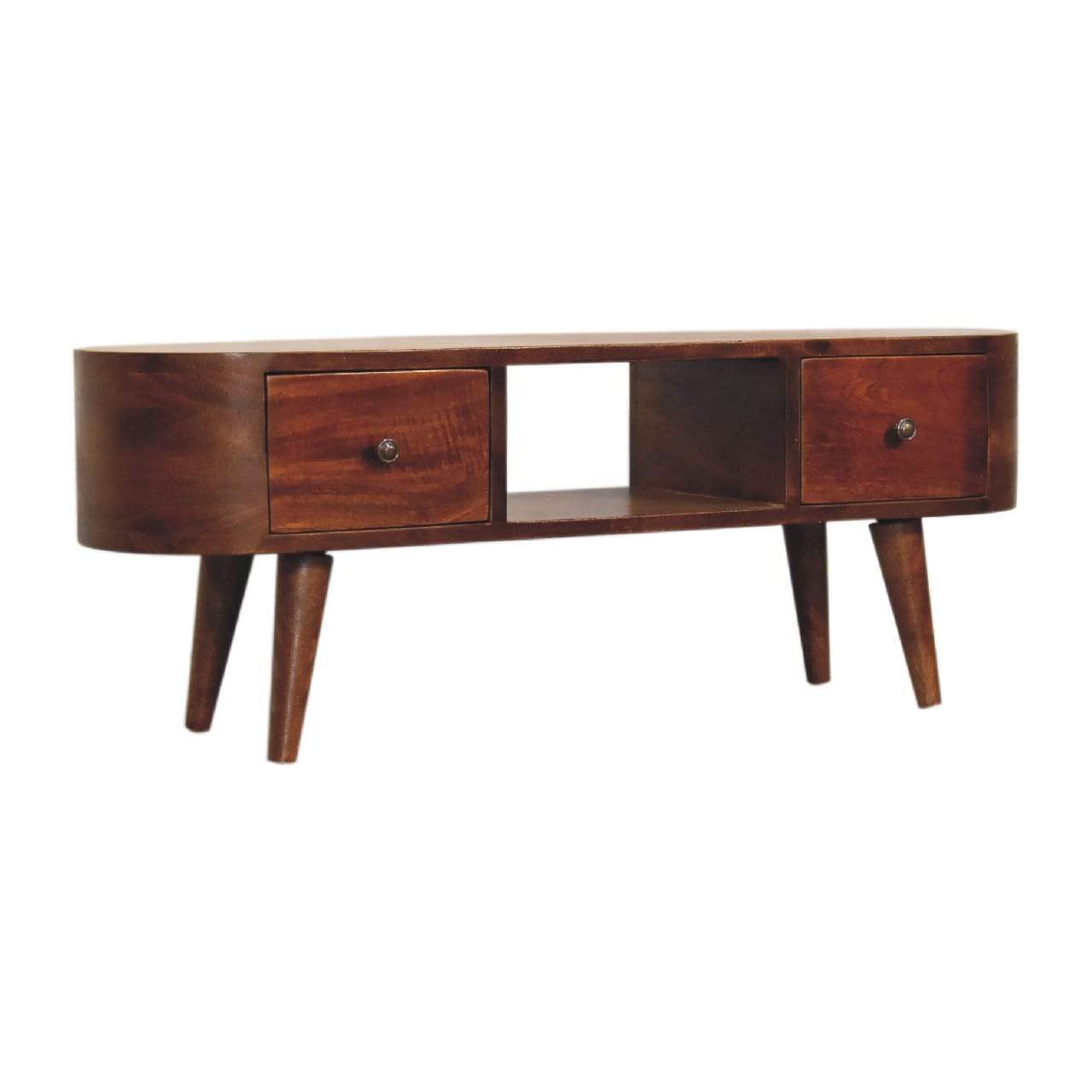 Chestnut Round Open Media Unit - Artisan Furniture - Flyclothing LLC