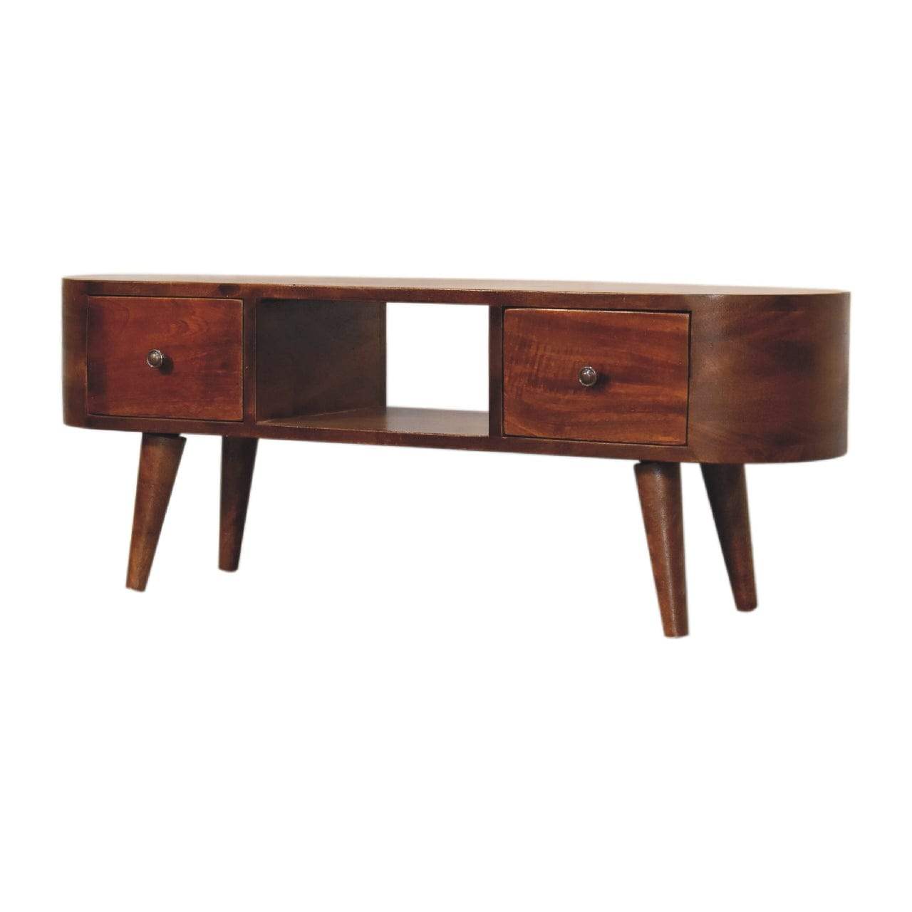 Chestnut Round Open Media Unit - Artisan Furniture - Flyclothing LLC