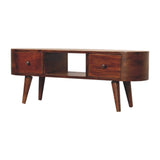 Chestnut Round Open Media Unit - Artisan Furniture