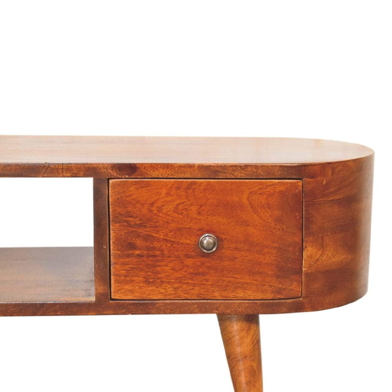 Chestnut Round Open Media Unit - Artisan Furniture - Flyclothing LLC
