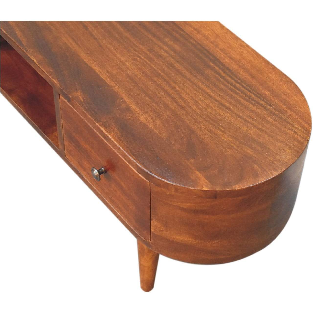 Chestnut Round Open Media Unit - Artisan Furniture - Flyclothing LLC