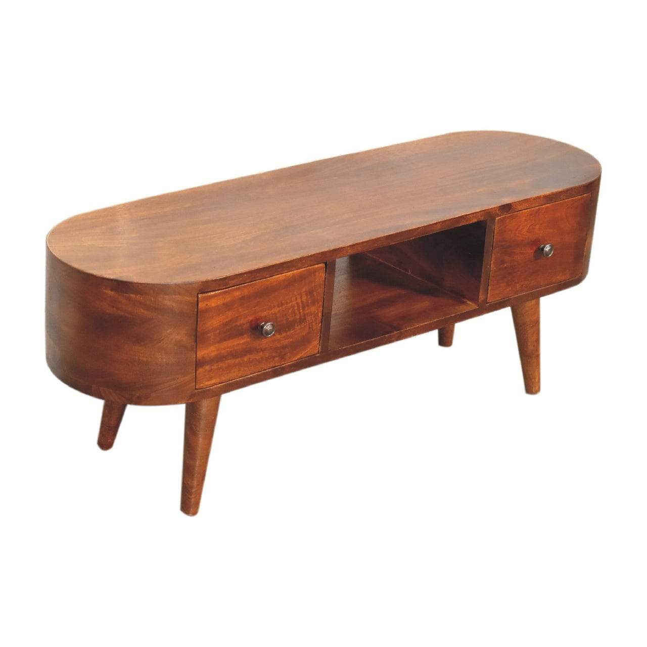 Chestnut Round Open Media Unit - Artisan Furniture - Flyclothing LLC