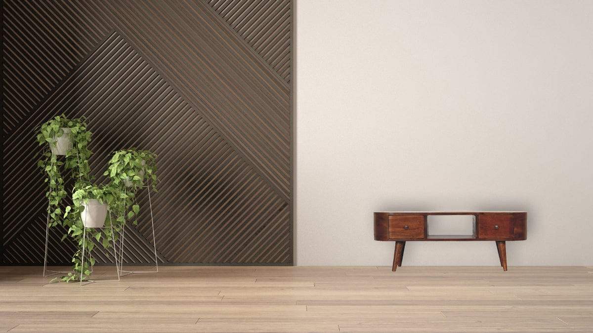 Chestnut Round Open Media Unit - Artisan Furniture - Flyclothing LLC