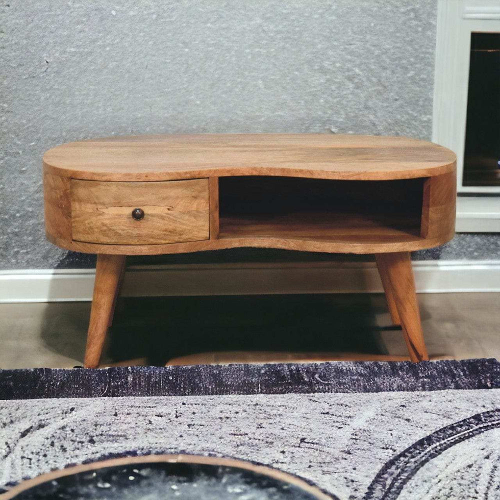 Oak-ish Wave Coffee Table - Artisan Furniture - Flyclothing LLC