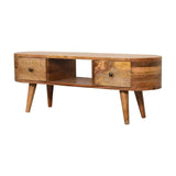 Mini Rounded Entertainment Unit - Artisan Furniture - Flyclothing LLC