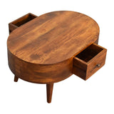 Mini Chestnut Rounded Coffee Table - Artisan Furniture - Flyclothing LLC