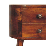 Mini Chestnut Rounded Bedside Table - Artisan Furniture - Flyclothing LLC
