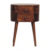 Mini Chestnut Rounded Bedside Table - Artisan Furniture - Flyclothing LLC