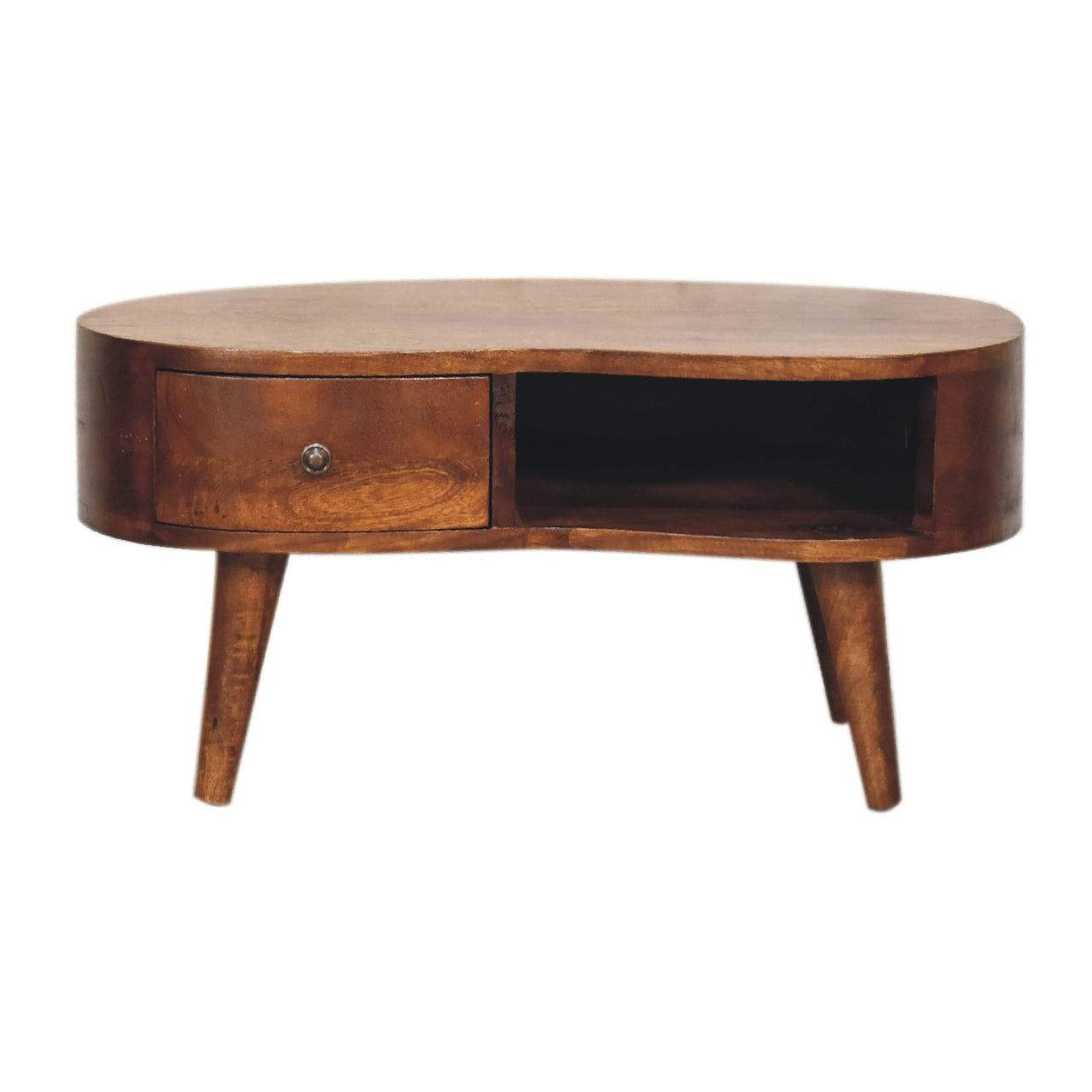 Mini Chesnut Wave Coffee Table - Artisan Furniture - Flyclothing LLC
