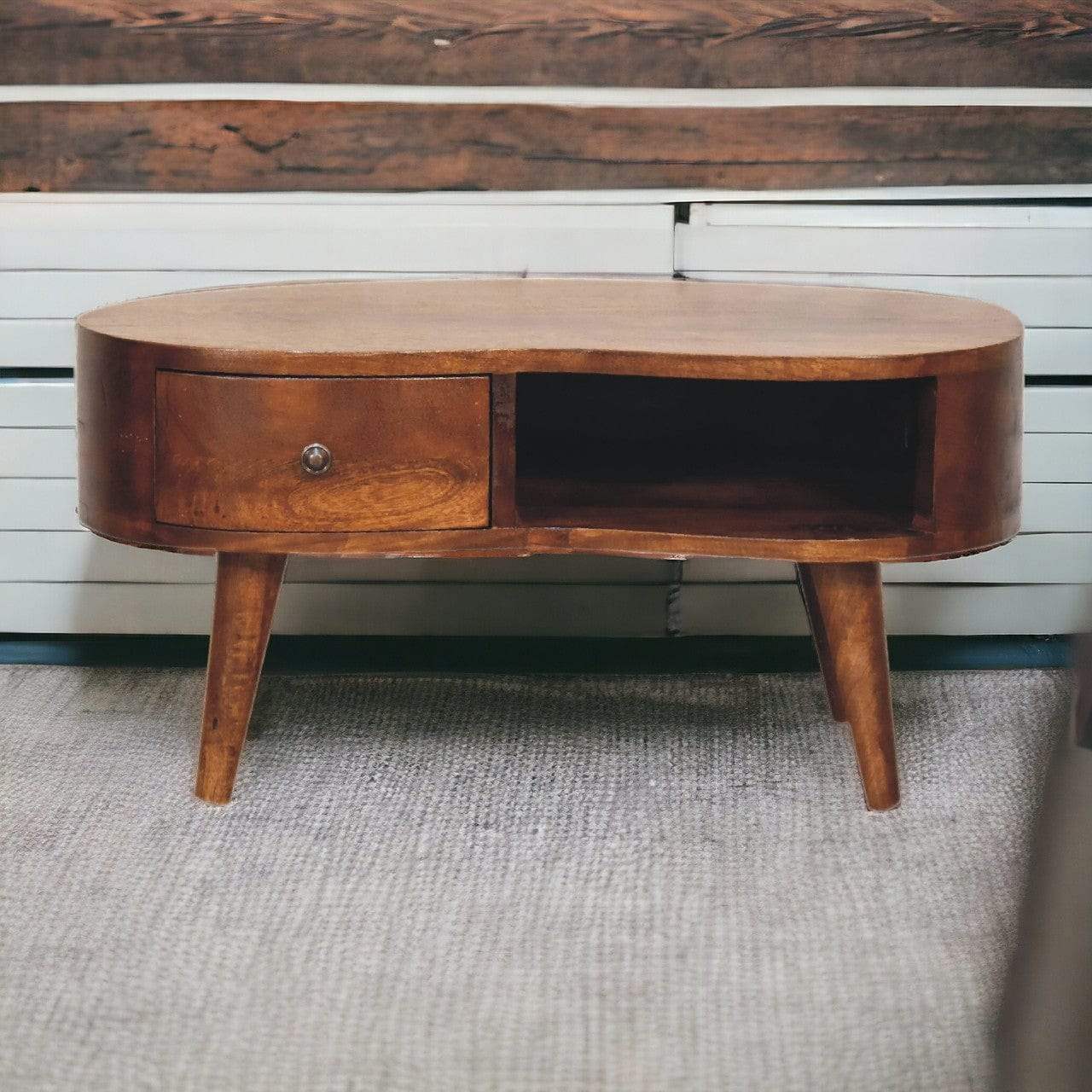 Mini Chesnut Wave Coffee Table - Artisan Furniture - Flyclothing LLC