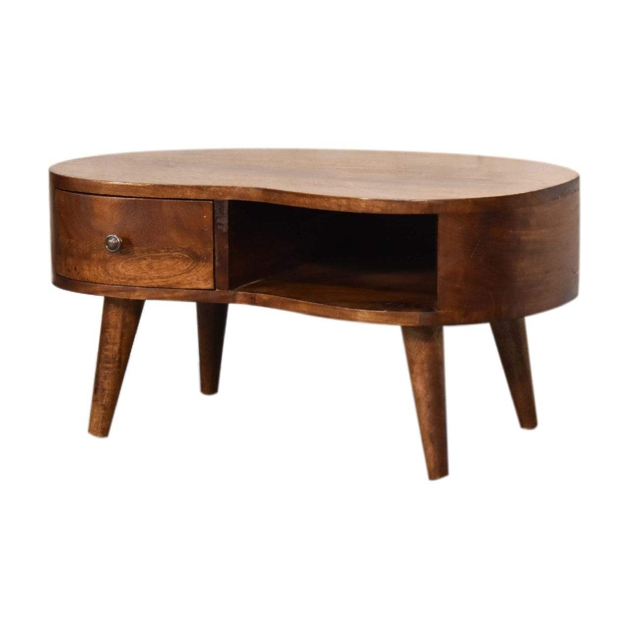 Mini Chesnut Wave Coffee Table - Artisan Furniture - Flyclothing LLC