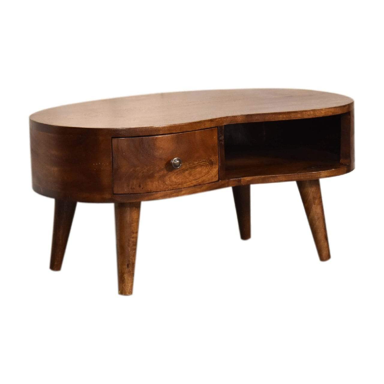 Mini Chesnut Wave Coffee Table - Artisan Furniture - Flyclothing LLC