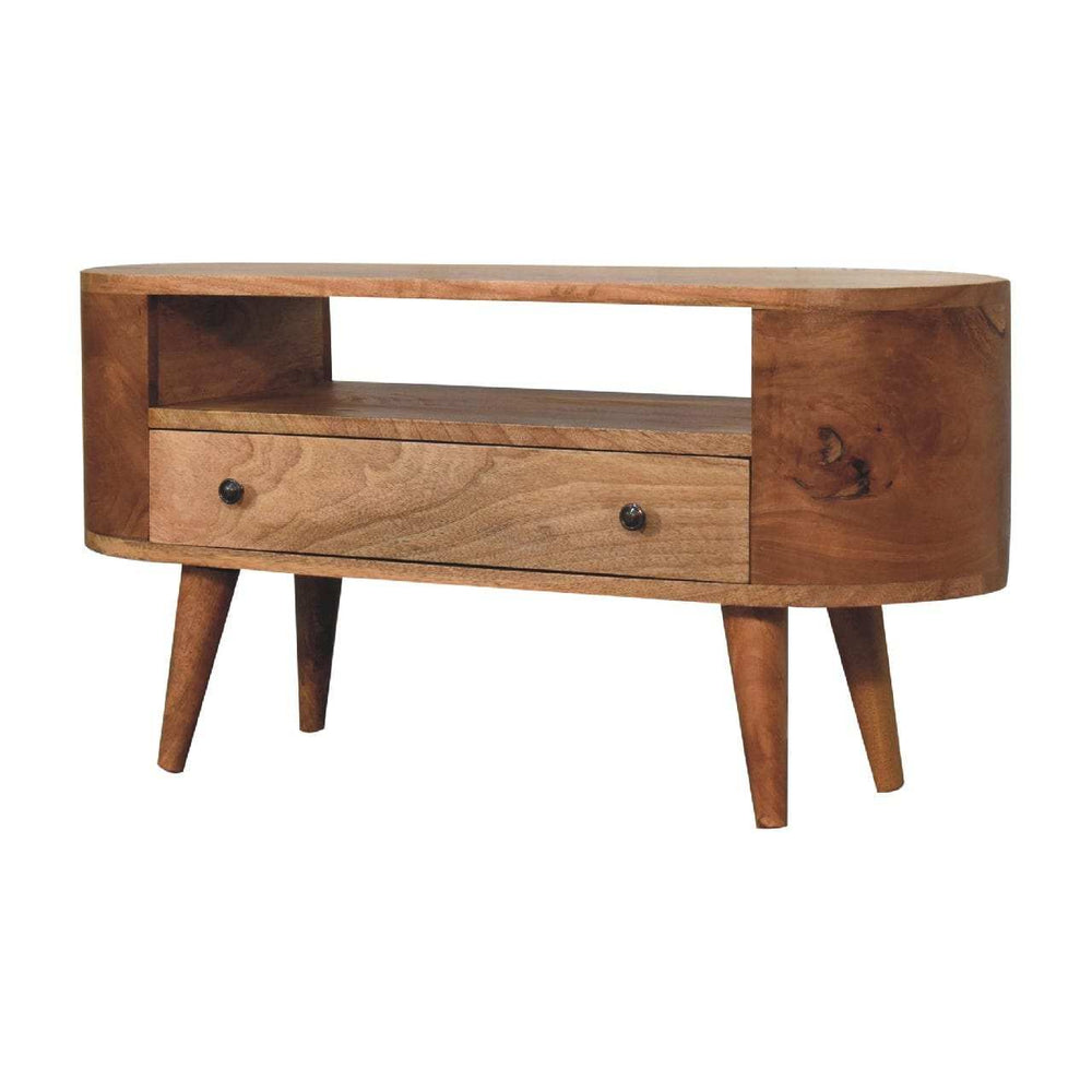 Mini Rounded Entertainment Unit - Artisan Furniture - Flyclothing LLC