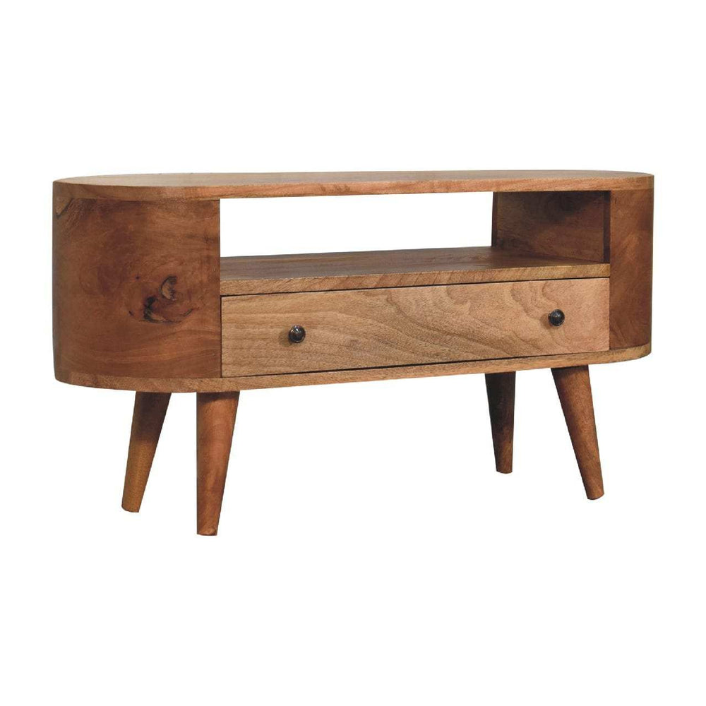 Mini Rounded Entertainment Unit - Artisan Furniture - Flyclothing LLC