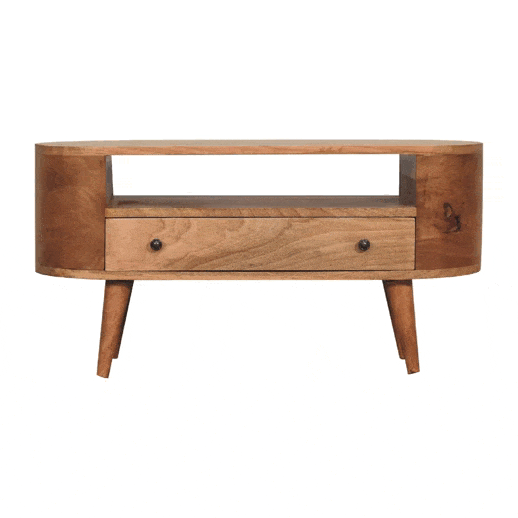 Mini Rounded Entertainment Unit - Artisan Furniture - Flyclothing LLC