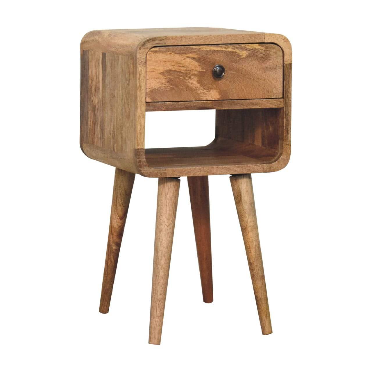 Mini Oak-ish Curve Lower Bedside - Artisan Furniture - Flyclothing LLC