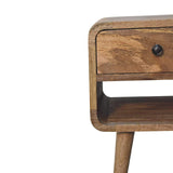 Mini Oak-ish Curve Lower Bedside - Artisan Furniture - Flyclothing LLC