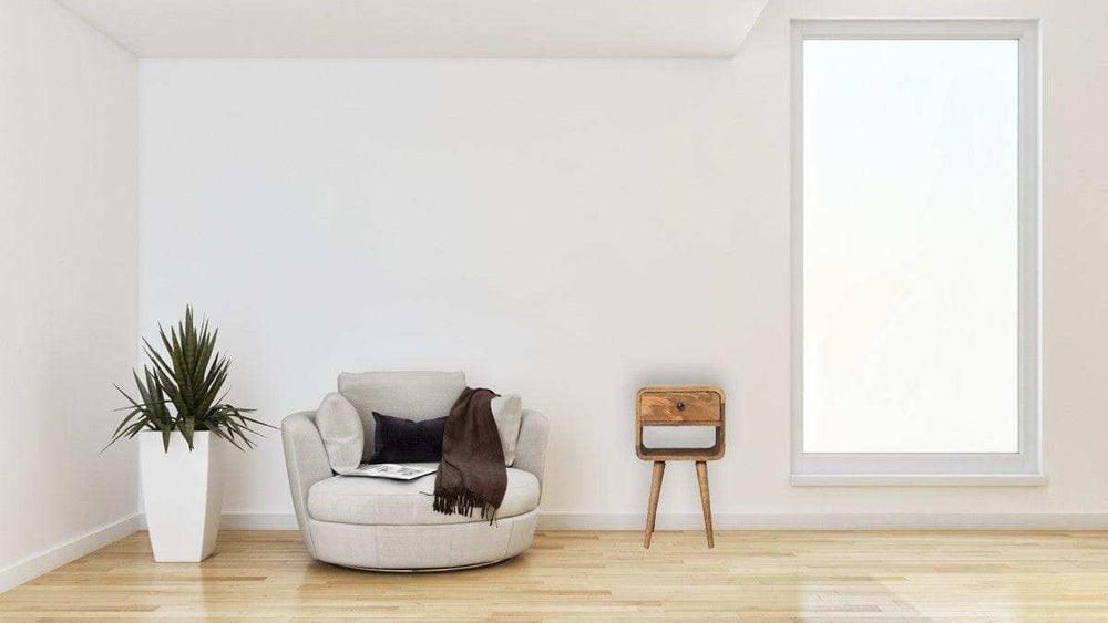 Mini Oak-ish Curve Lower Bedside - Artisan Furniture - Flyclothing LLC