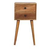 Mini 2 Drawer Oak-ish Bedside - Artisan Furniture - Flyclothing LLC