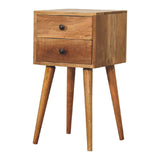 Mini 2 Drawer Oak-ish Bedside - Artisan Furniture - Flyclothing LLC