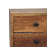Mini 2 Drawer Oak-ish Bedside - Artisan Furniture - Flyclothing LLC