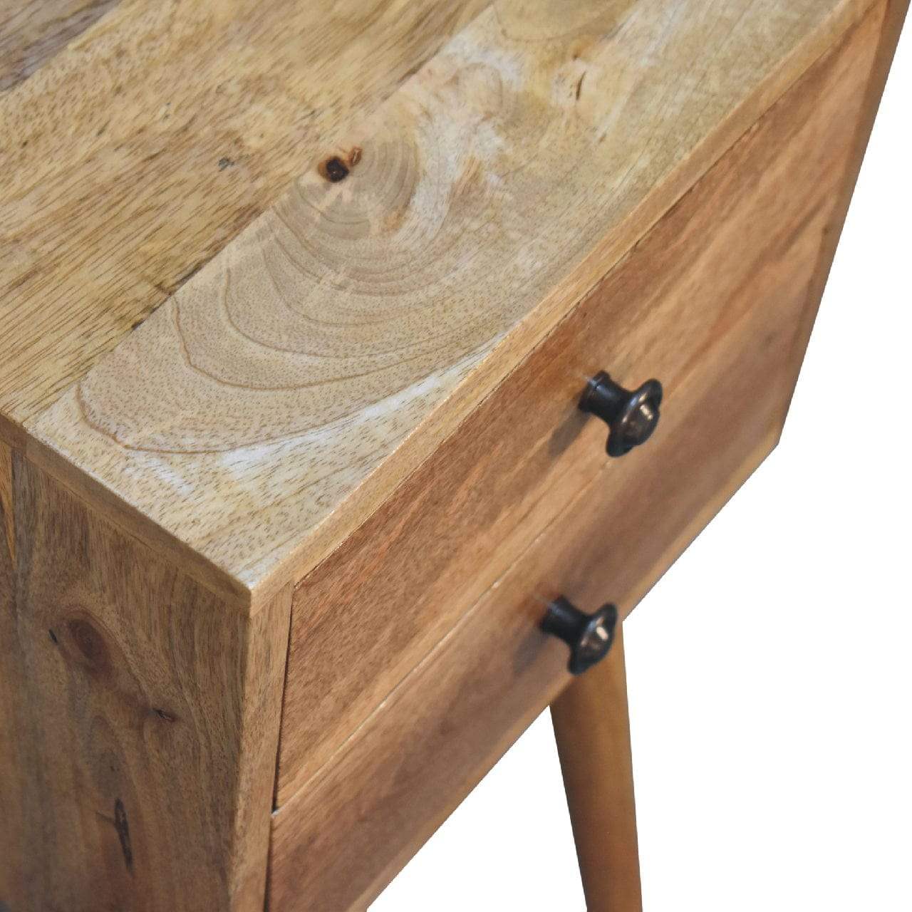 Mini 2 Drawer Oak-ish Bedside - Artisan Furniture - Flyclothing LLC