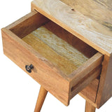 Mini 2 Drawer Oak-ish Bedside - Artisan Furniture - Flyclothing LLC