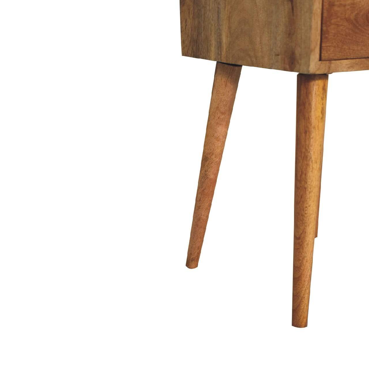 Mini 2 Drawer Oak-ish Bedside - Artisan Furniture - Flyclothing LLC