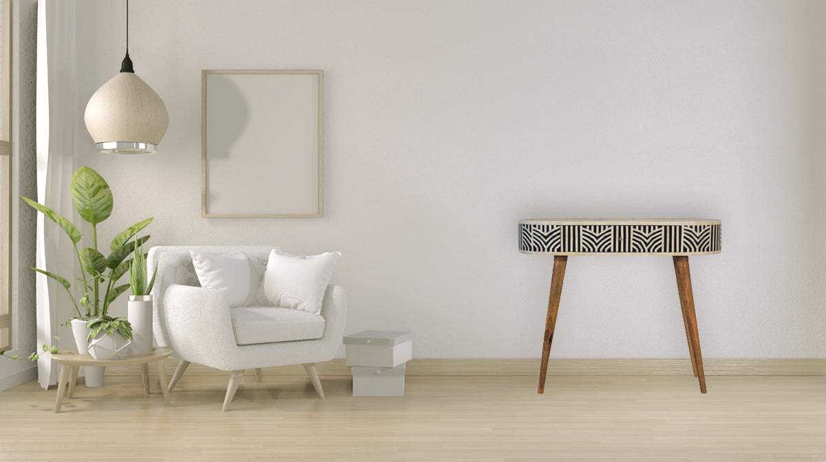 Edessa Bone Inlay Console Table - Artisan Furniture - Flyclothing LLC