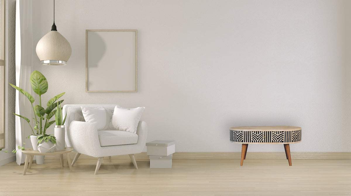 Edessa Bone Inlay Coffee Table - Artisan Furniture - Flyclothing LLC