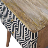 Edessa Bone Inlay Bedside - Artisan Furniture - Flyclothing LLC