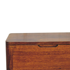 Artisan Chestnut Lid-up Storage Stool - Artisan Furniture
