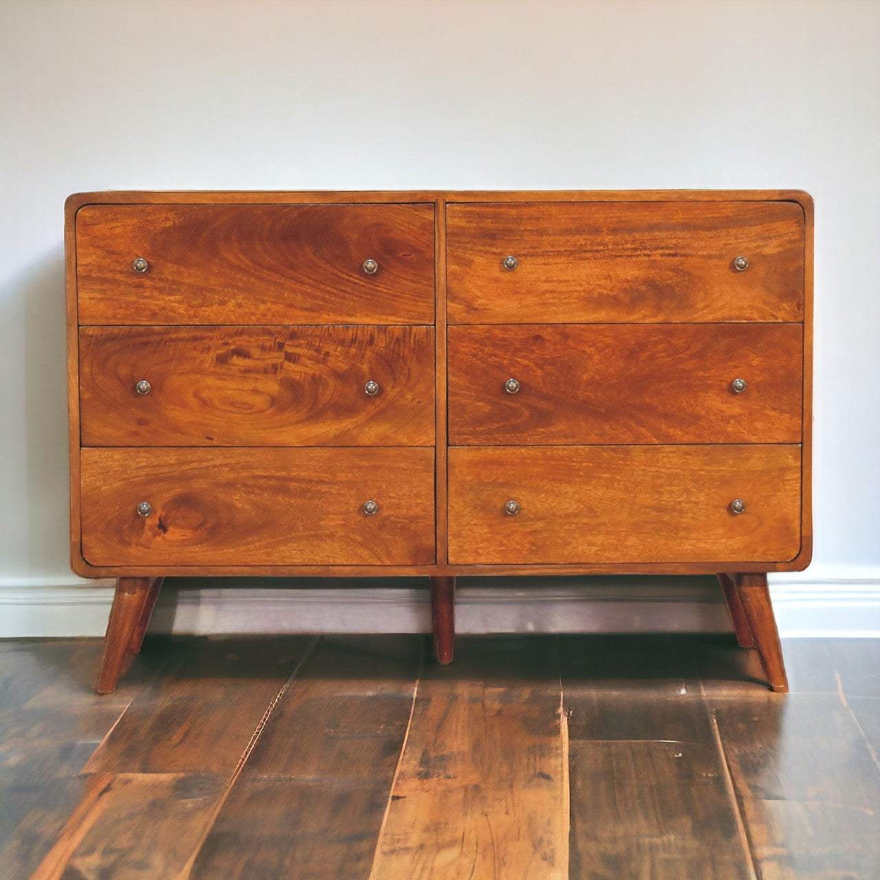 Large Curved Chestnut Chest - Artisan Furniture - Flyclothing LLC