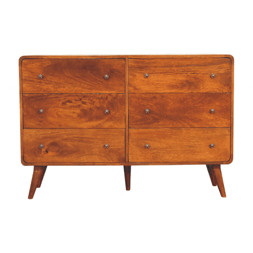 Large Curved Chestnut Chest - Artisan Furniture - Flyclothing LLC