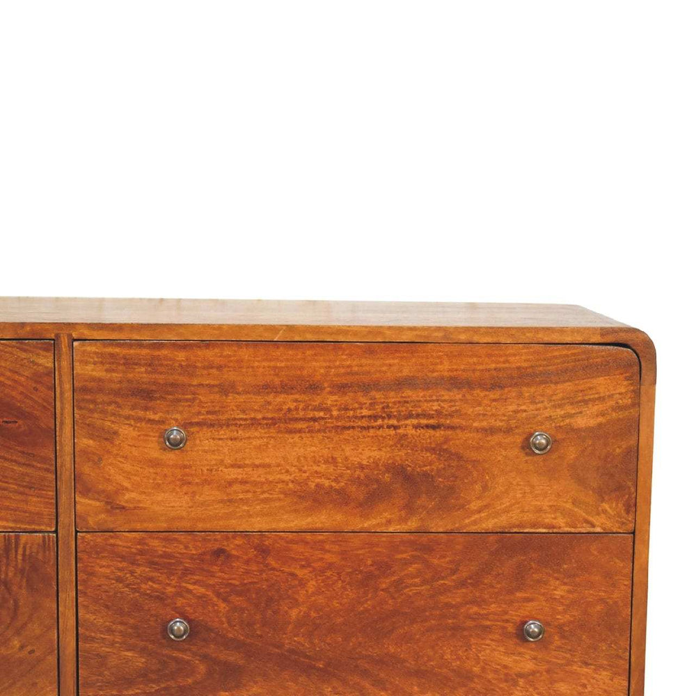 Large Curved Chestnut Chest - Artisan Furniture - Flyclothing LLC
