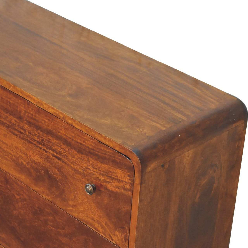 Large Curved Chestnut Chest - Artisan Furniture - Flyclothing LLC